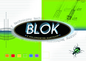 Blok techniczny A4 10k. kolorowy Kreska